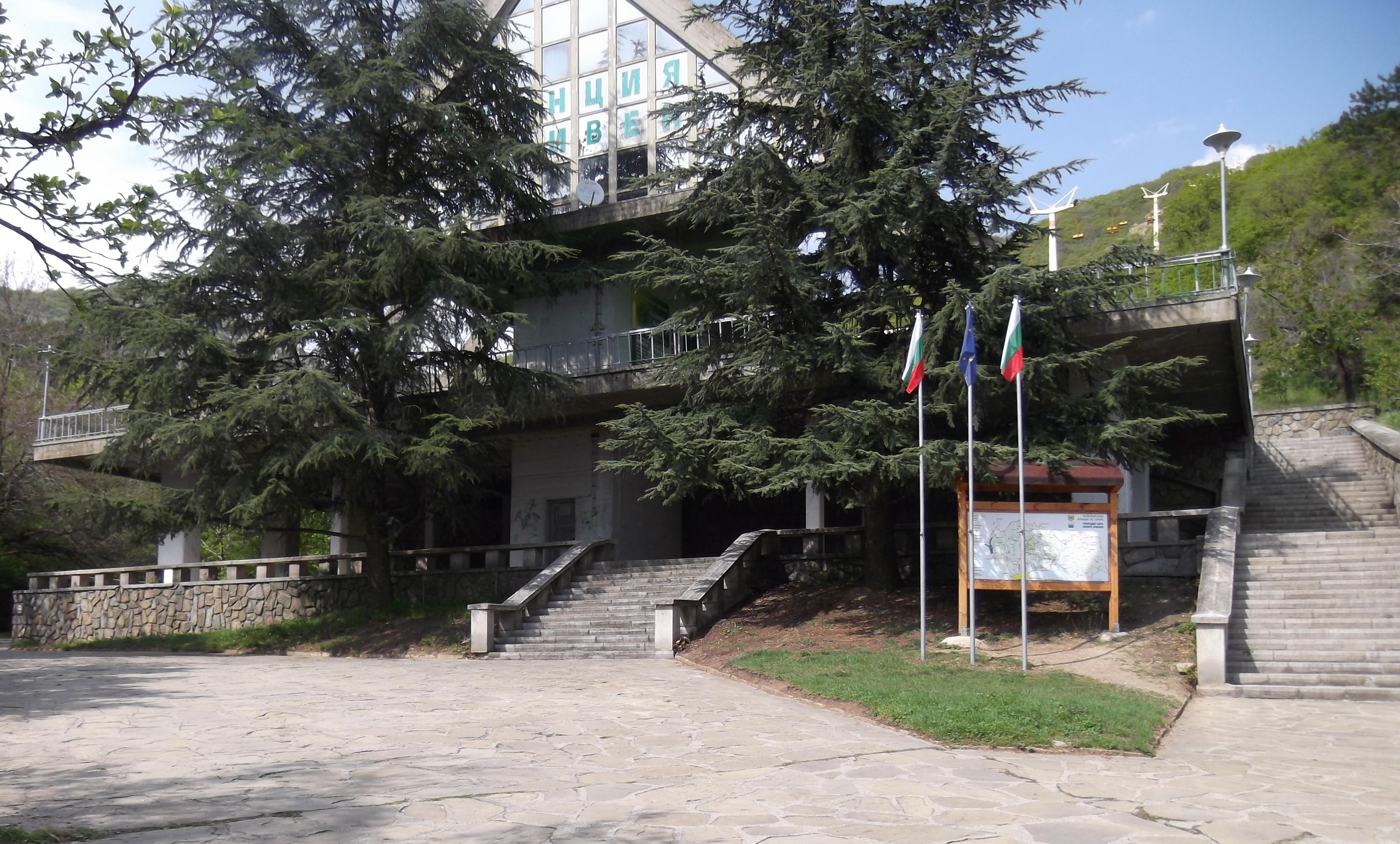 Chair lift lower station is located at the foot of the mountain